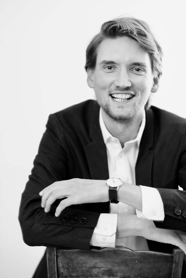 Florian Egli Black and white portrait of Florian Egli